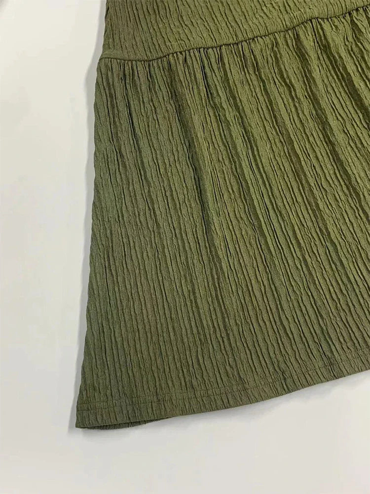 Ensemble 2 pièces top sans manches et jupe longue plissée