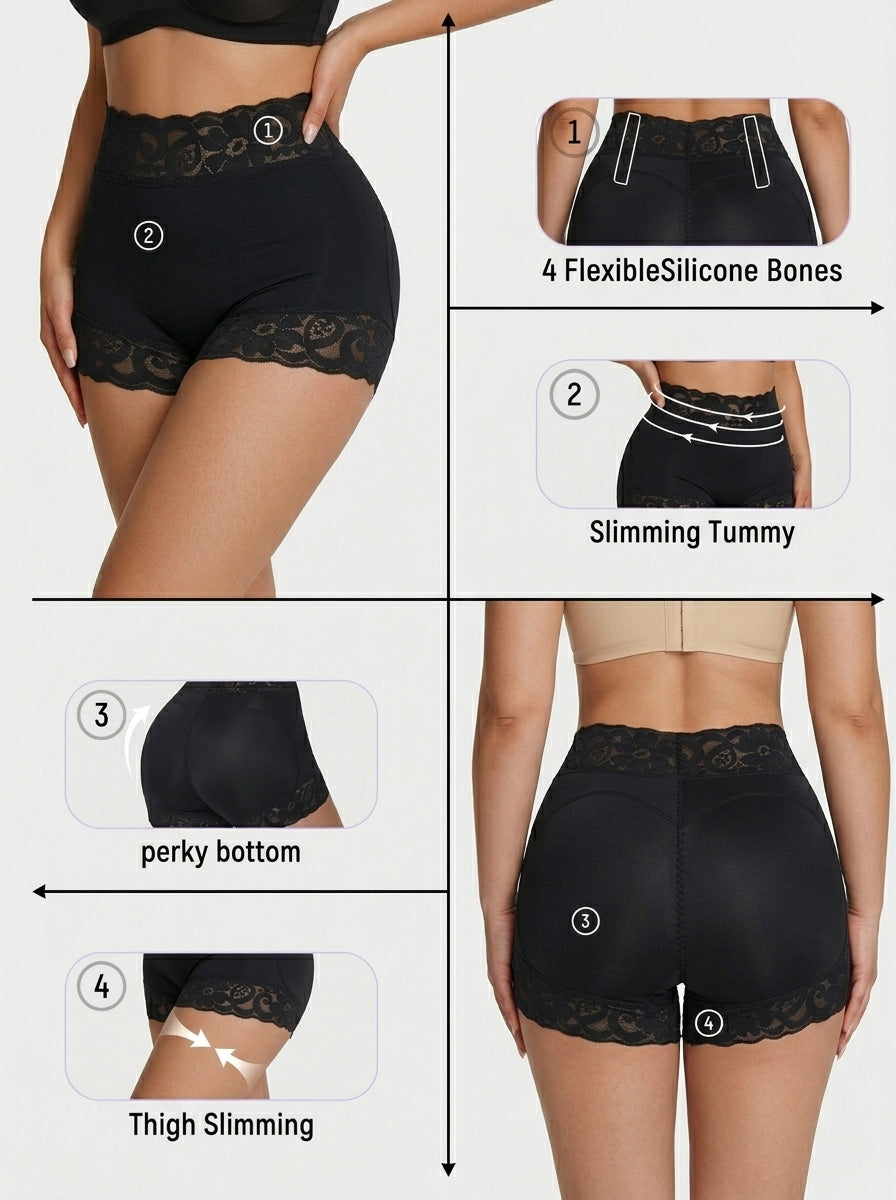 Short gainant sans coutures taille haute effet push-up