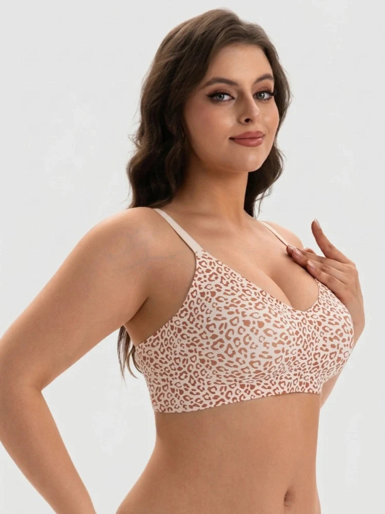 Soutien-gorge push-up sans armatures col V plongeant dos dentelle