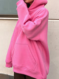 Sweat à capuche oversize en coton, molleton épais et chaud