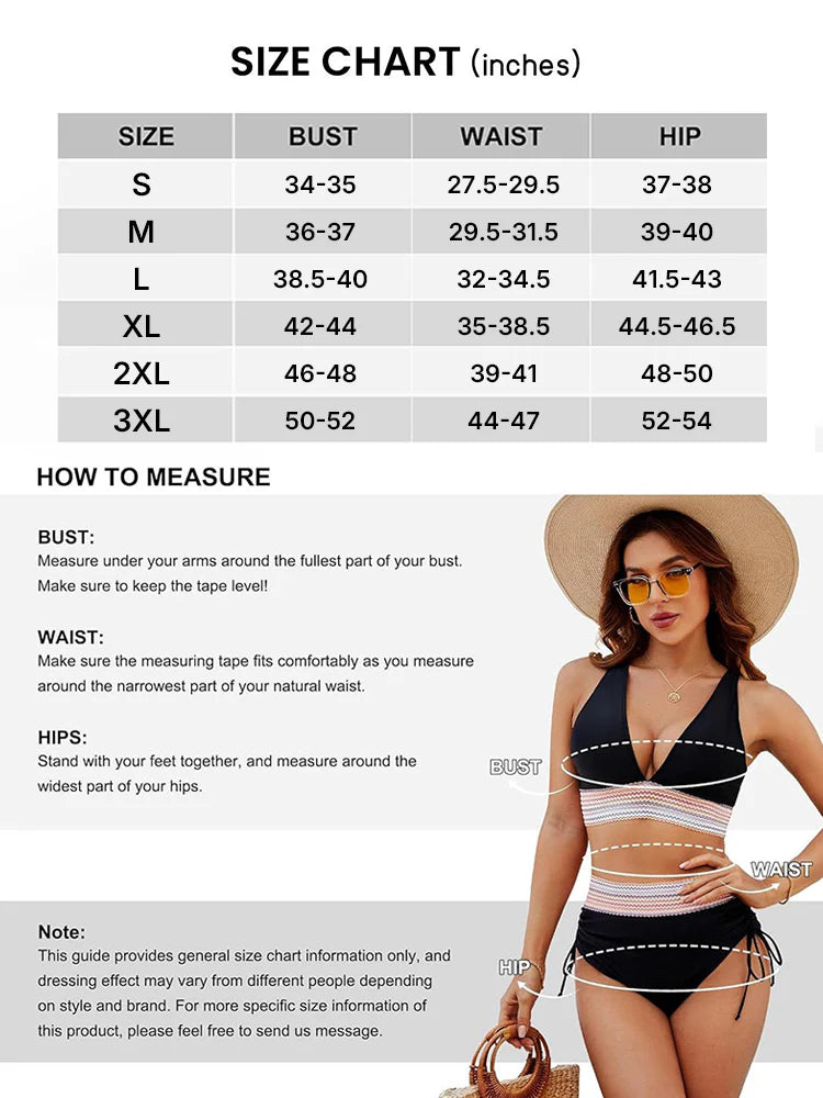 Bikini taille haute col V plongeant bicolore