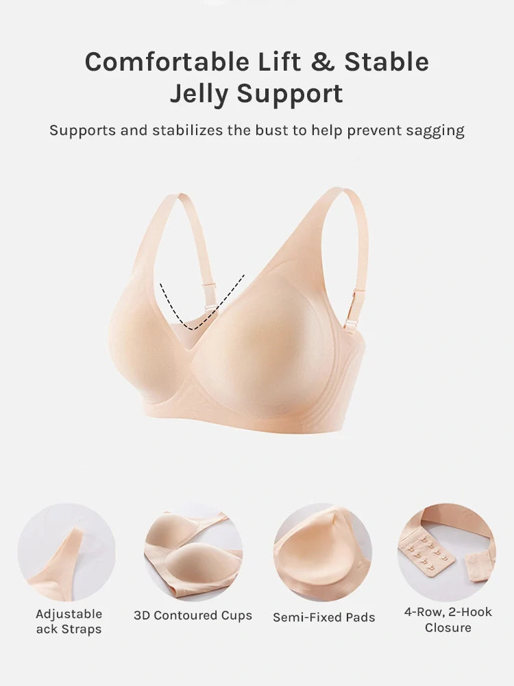 Soutien-gorge gel sans coutures ni armatures – Push-up col V plongeant