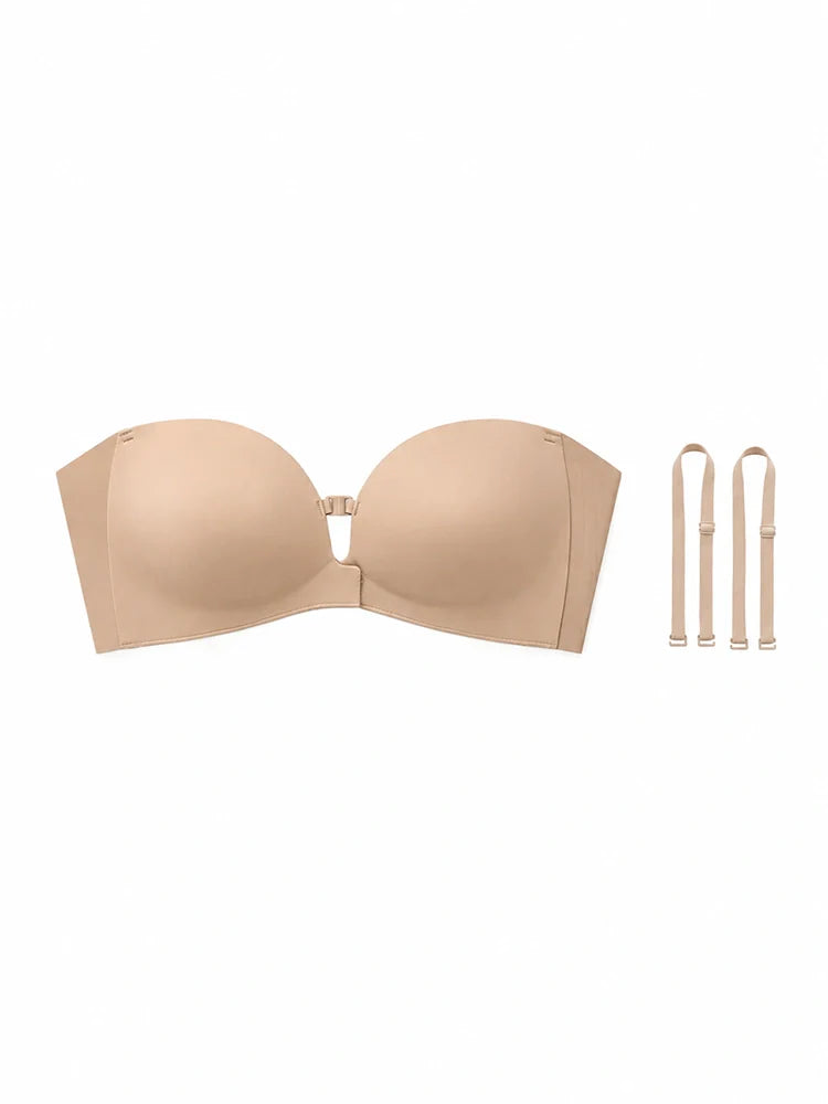 Soutien-gorge push-up bandeau à fermeture devant