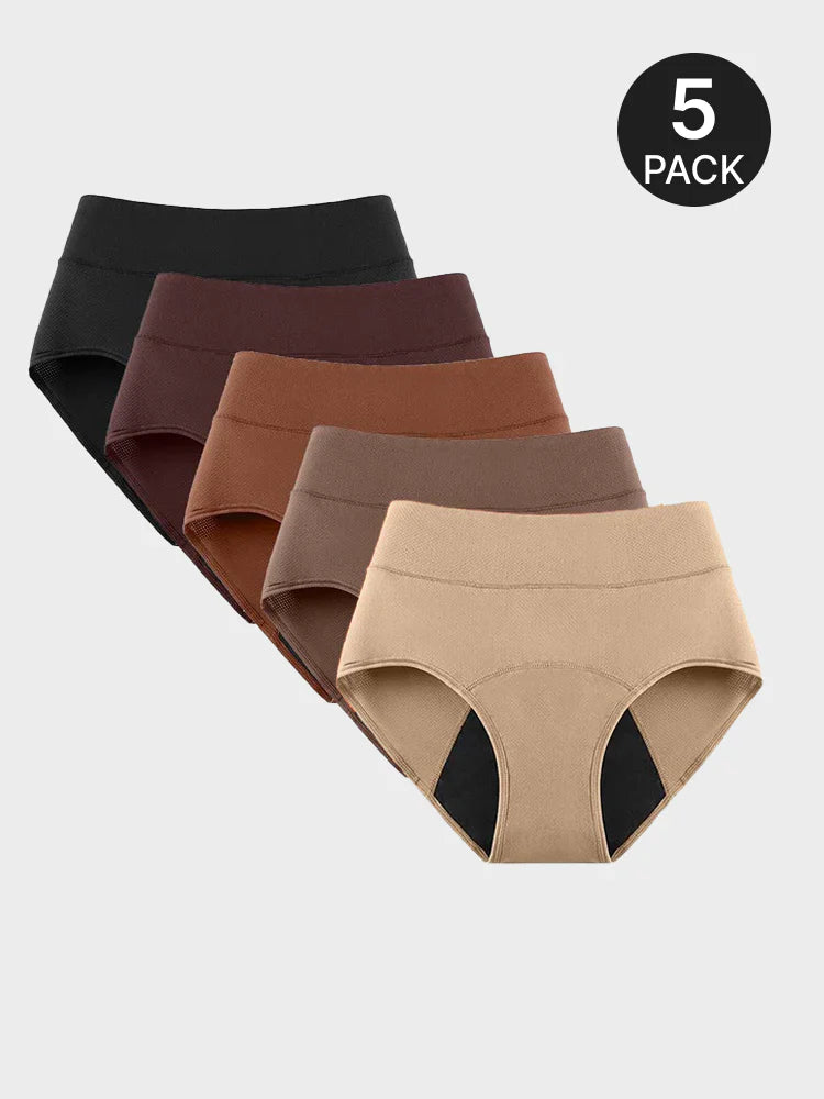 Lot de 5 – Culottes menstruelles anti-fuites taille haute pour femme