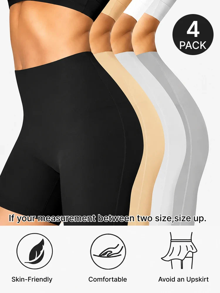 Lot de 4 shorties gainants taille haute sans coutures