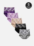 Lot de 5 culottes taille haute en coton pour femme