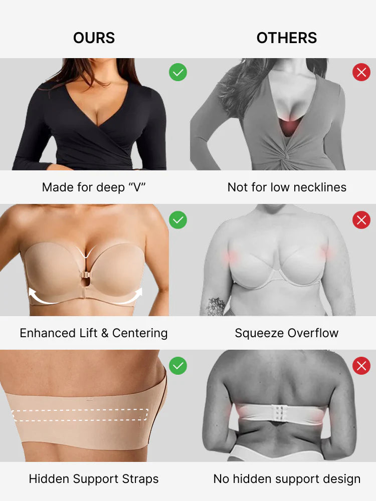 Soutien-gorge push-up bandeau à fermeture devant
