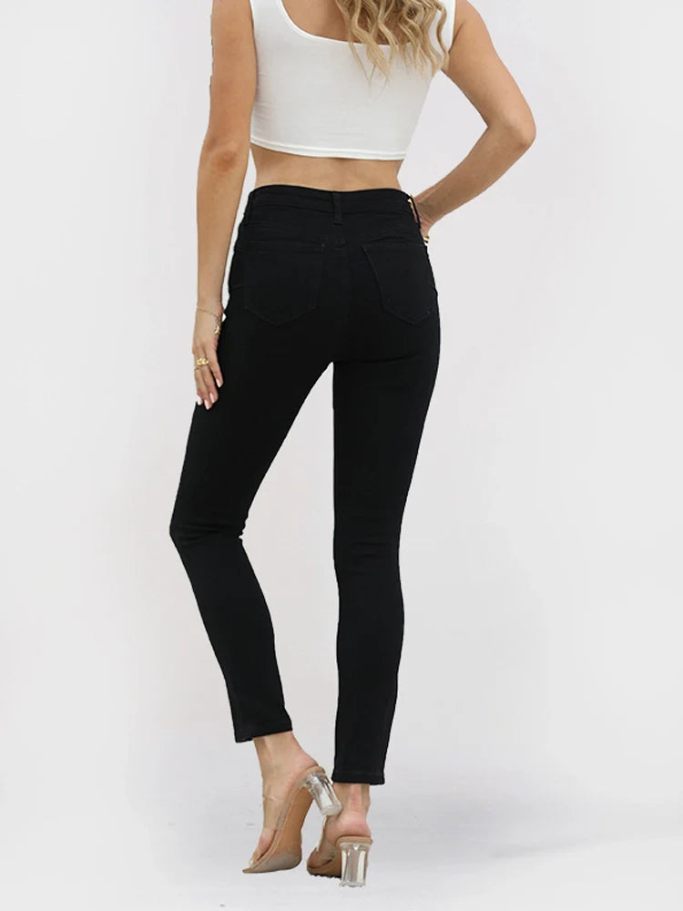 Jean skinny taille haute stretch effet push-up