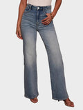 Jean femme taille haute coupe droite stretch