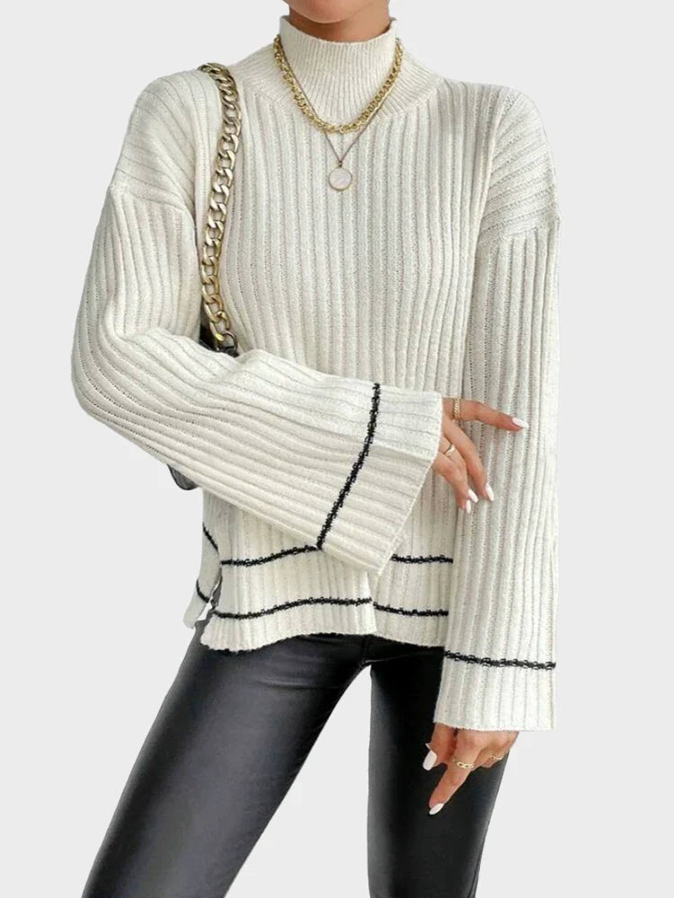 Pull en maille colorblock décontracté