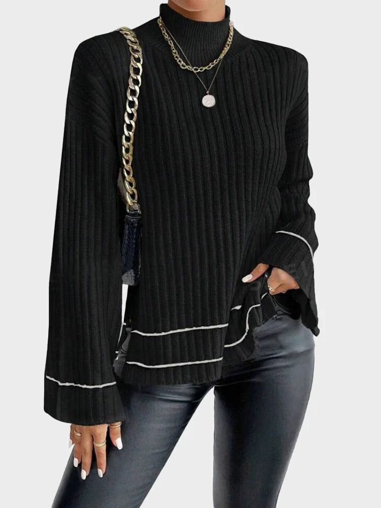 Pull en maille colorblock décontracté