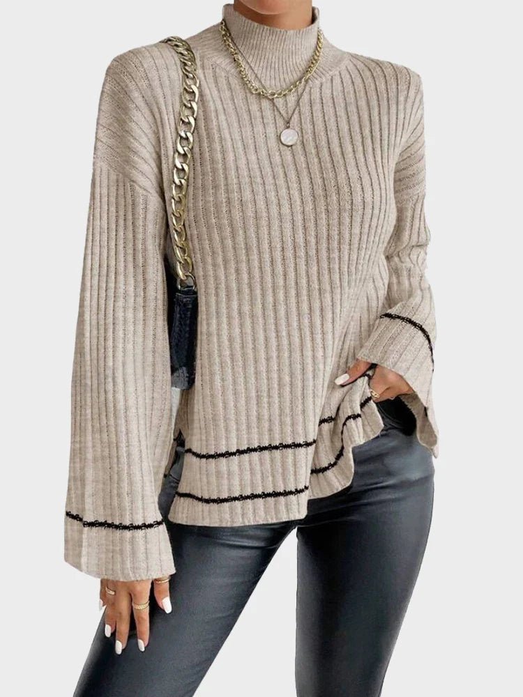 Pull en maille colorblock décontracté