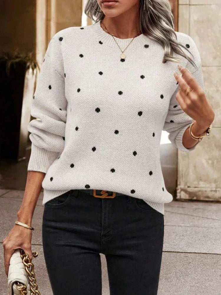Pull en maille jacquard à pois