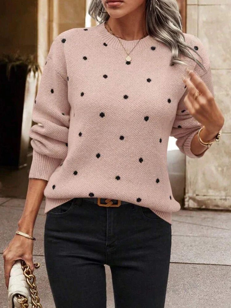 Pull en maille jacquard à pois
