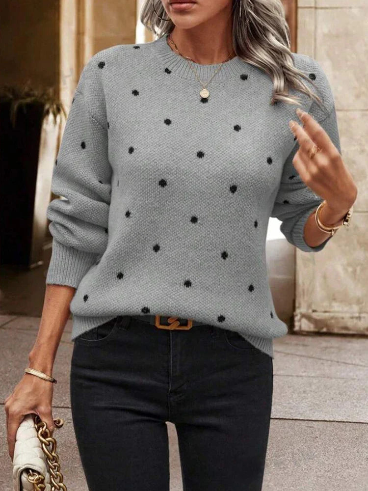 Pull en maille jacquard à pois
