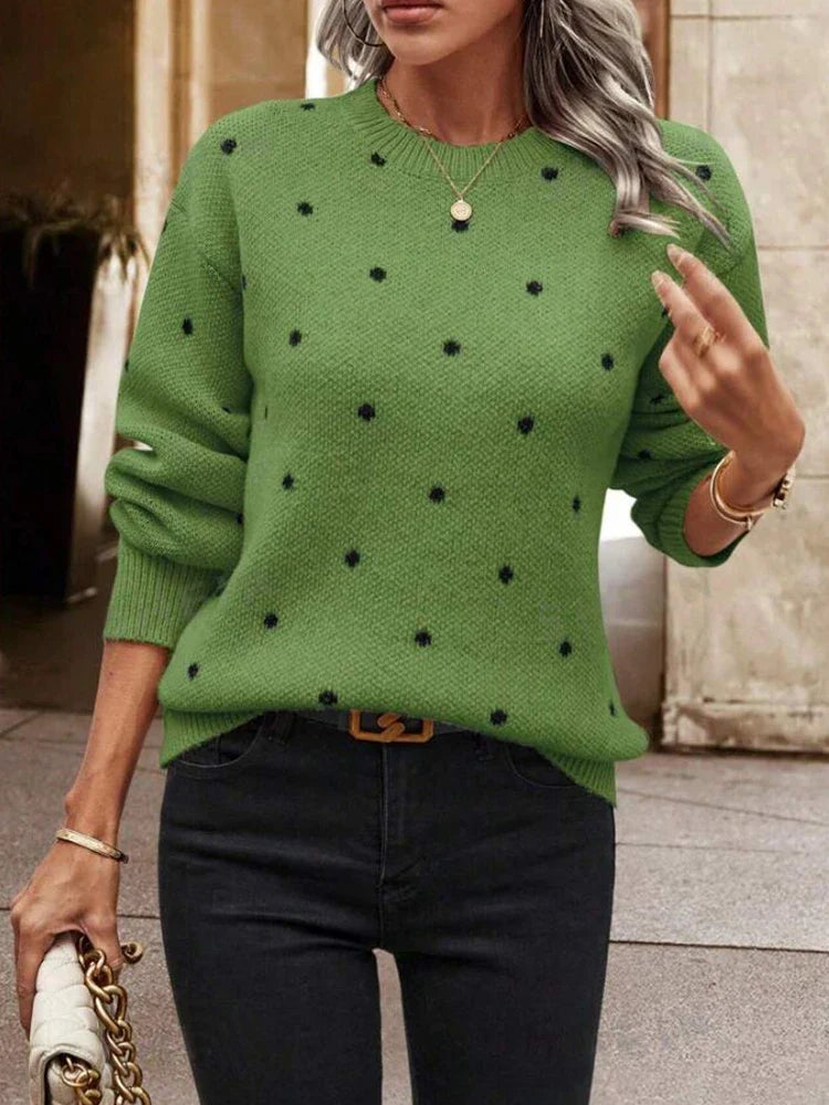 Pull en maille jacquard à pois