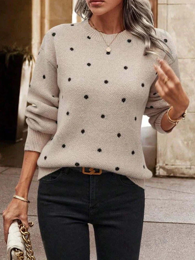 Pull en maille jacquard à pois
