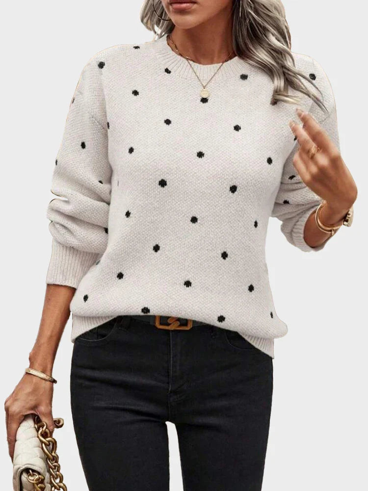 Pull en maille jacquard à pois