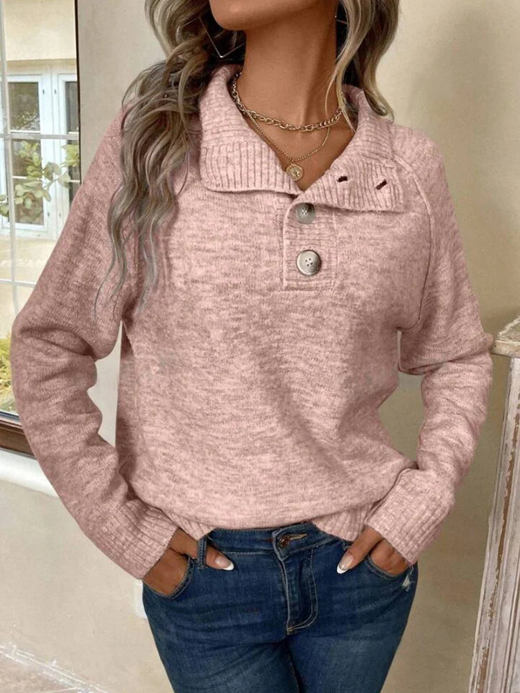 Pull col montant boutonné