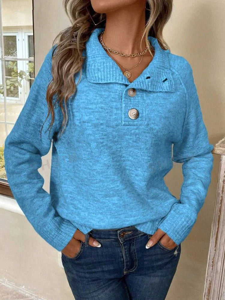 Pull col montant boutonné