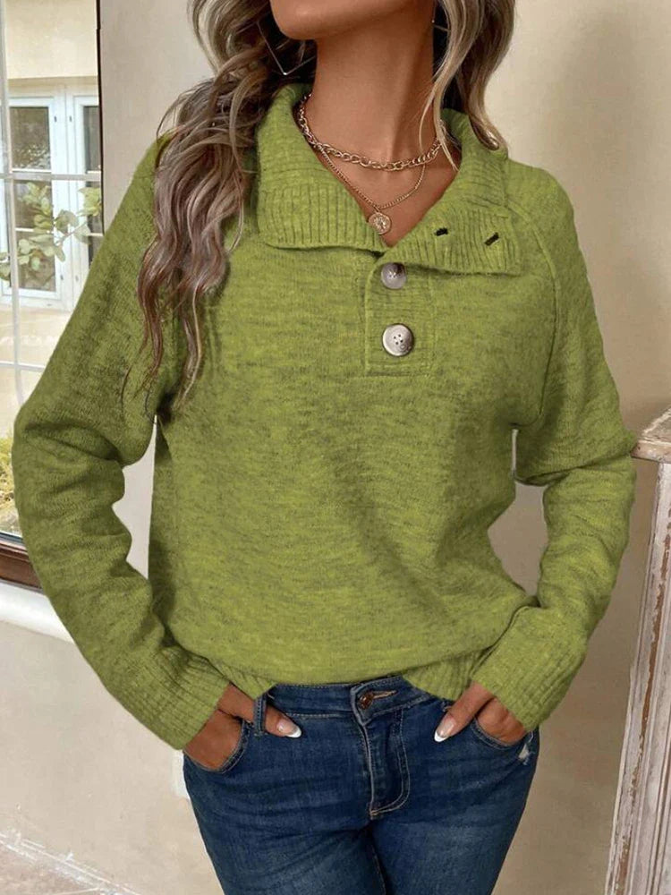 Pull col montant boutonné