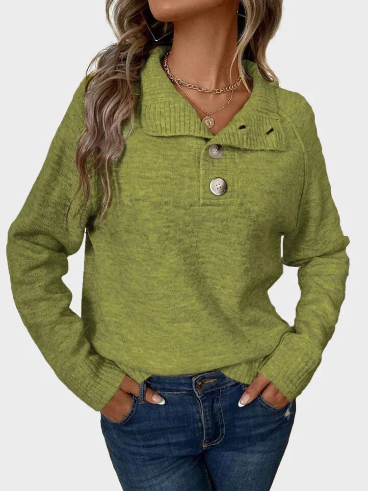 Pull col montant boutonné
