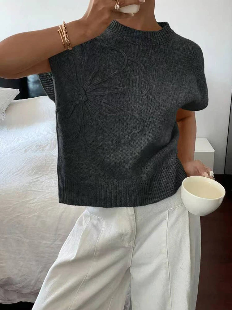 Débardeur en maille côtelée sans manches