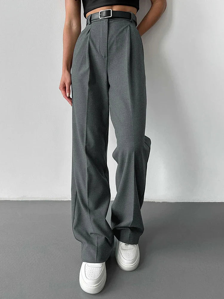 Pantalon de tailleur droit femme