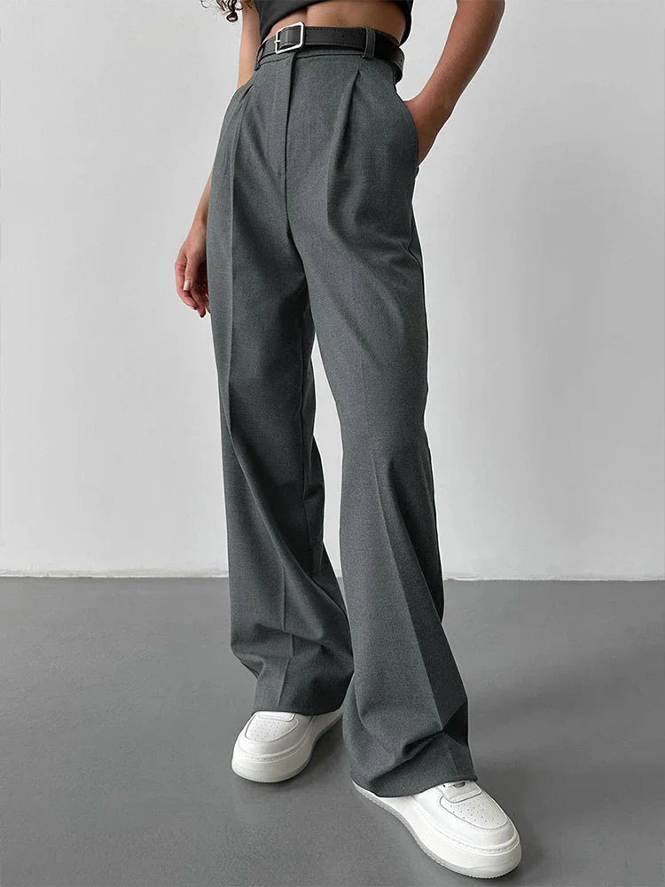 Pantalon de tailleur droit femme
