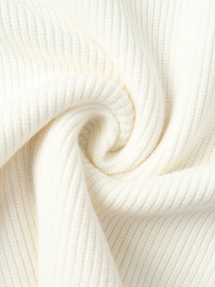 Ensemble en maille avec pull demi-zippé