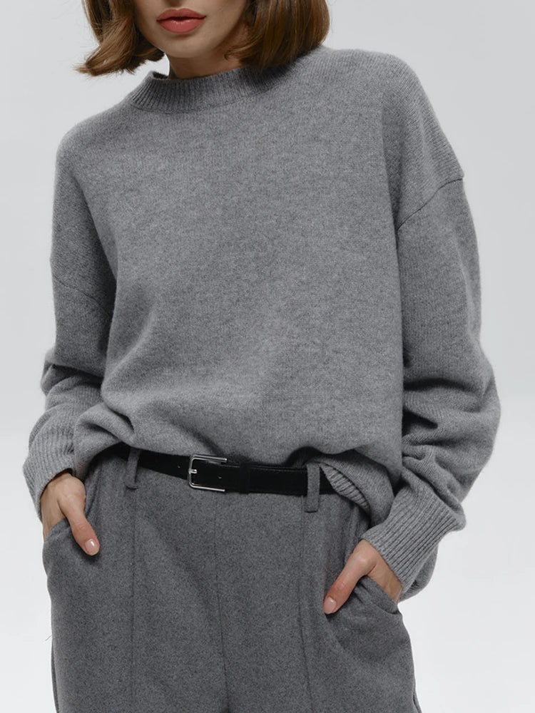 Pull en maille uni col rond