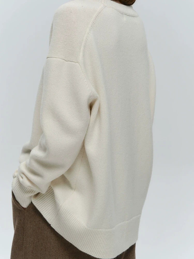 Pull en maille uni col rond