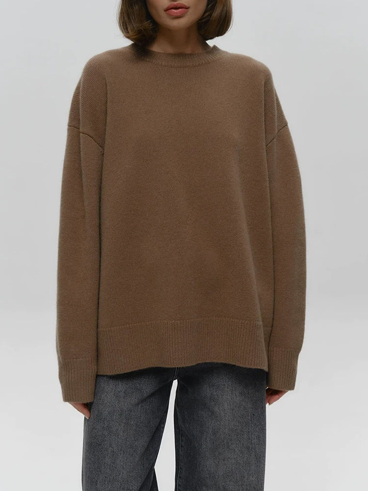 Pull en maille uni col rond