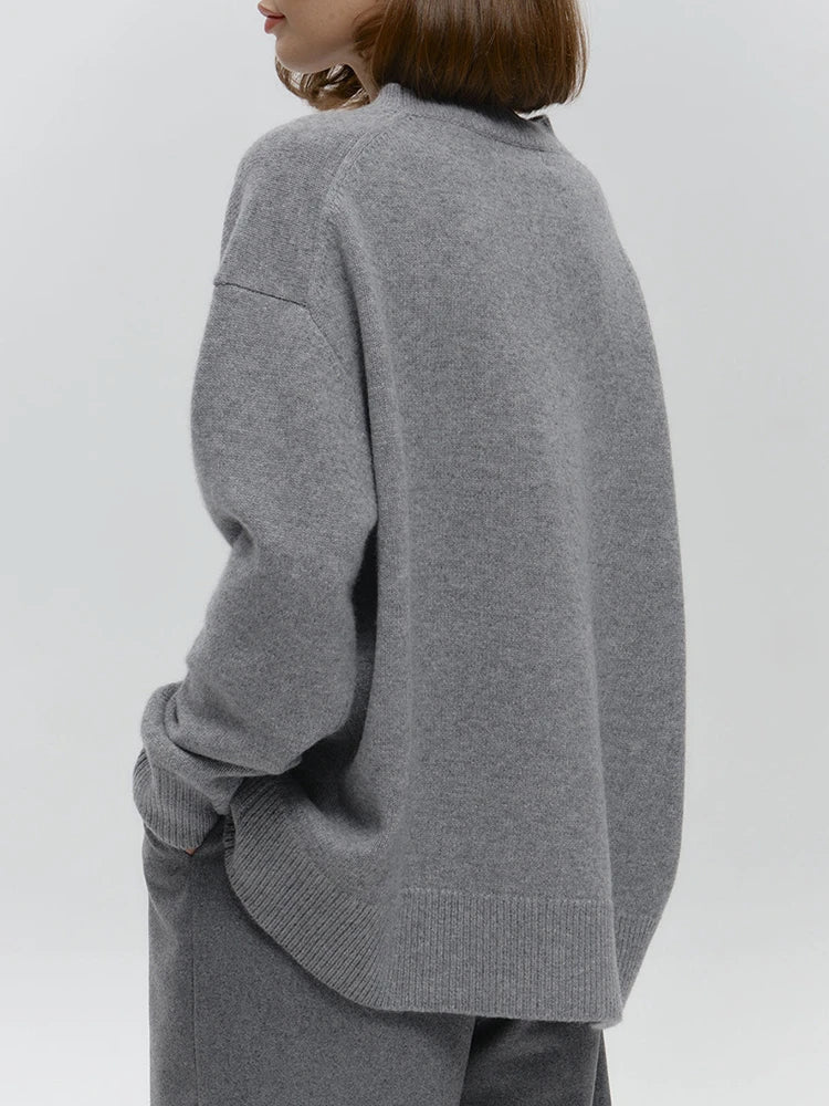 Pull en maille uni col rond