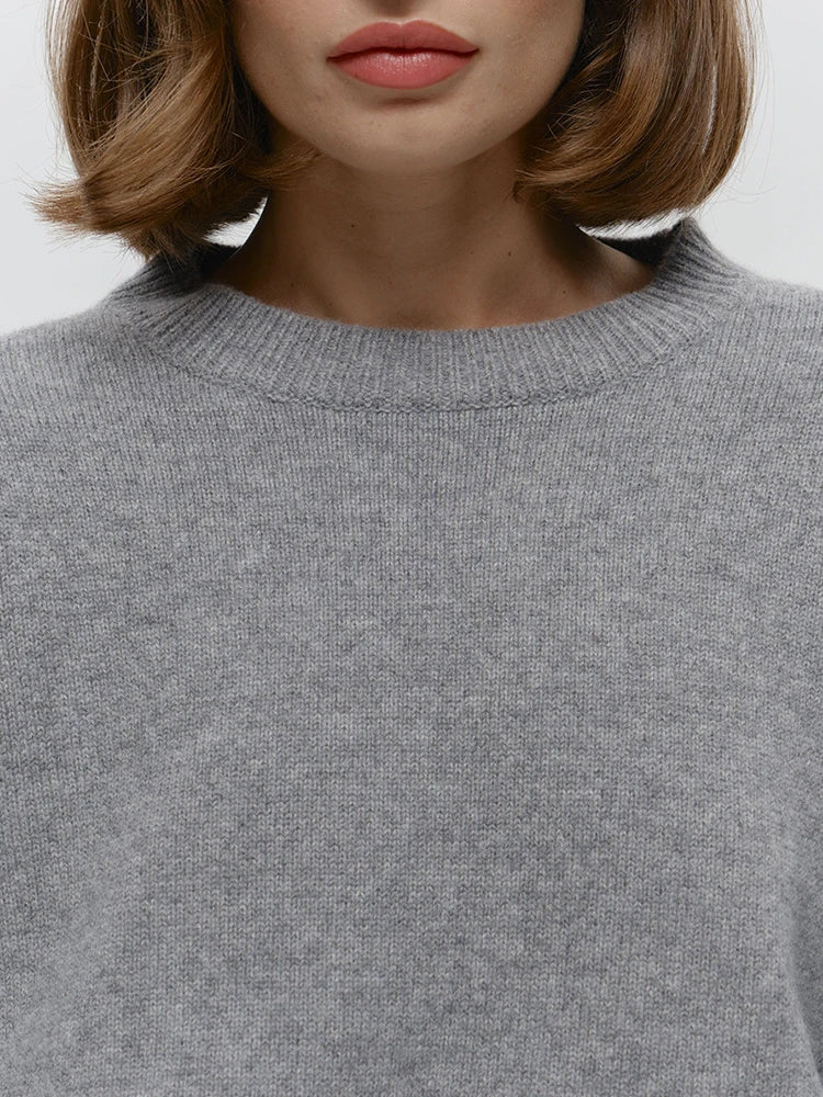 Pull en maille uni col rond