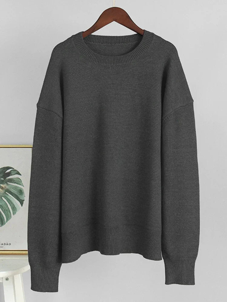 Pull en maille uni col rond