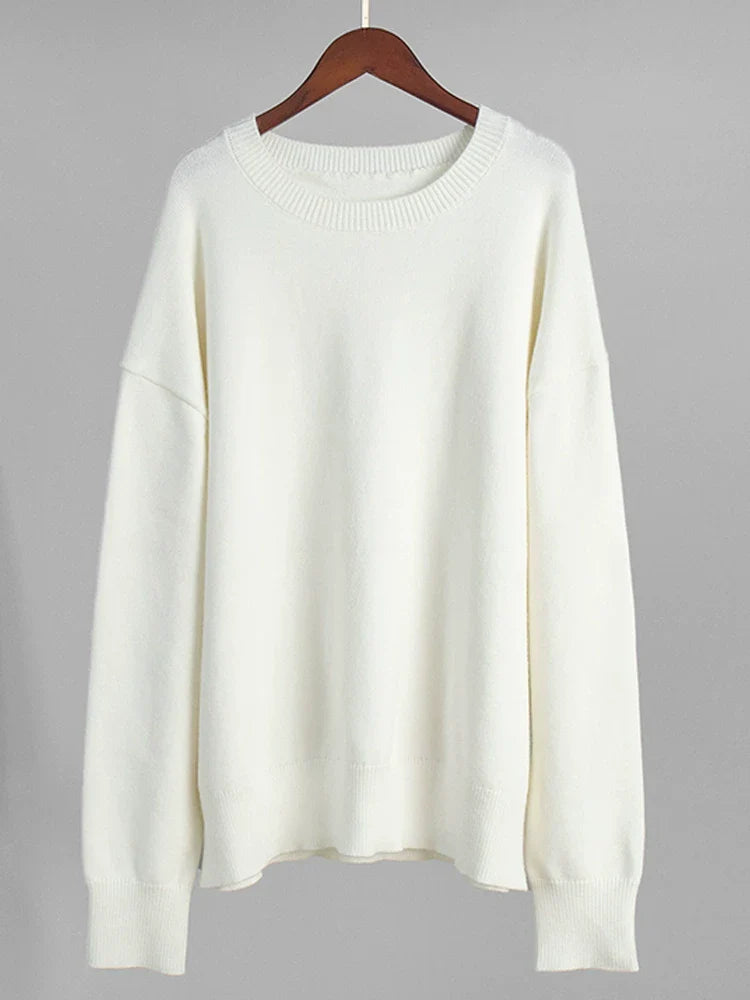 Pull en maille uni col rond