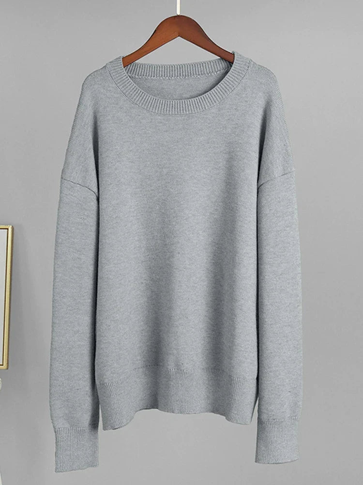 Pull en maille uni col rond