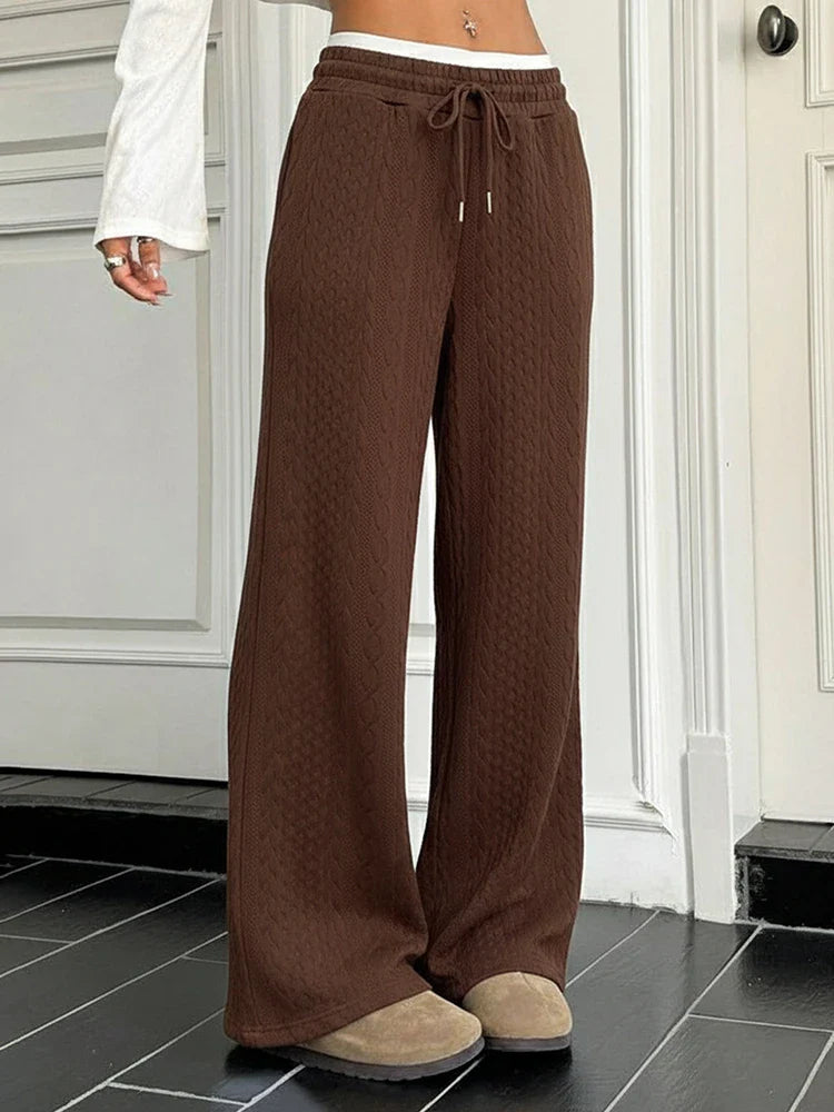 Pantalon habillé femme coupe droite color block taille mi-haute
