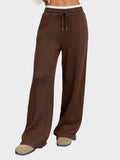 Pantalon habillé femme coupe droite color block taille mi-haute