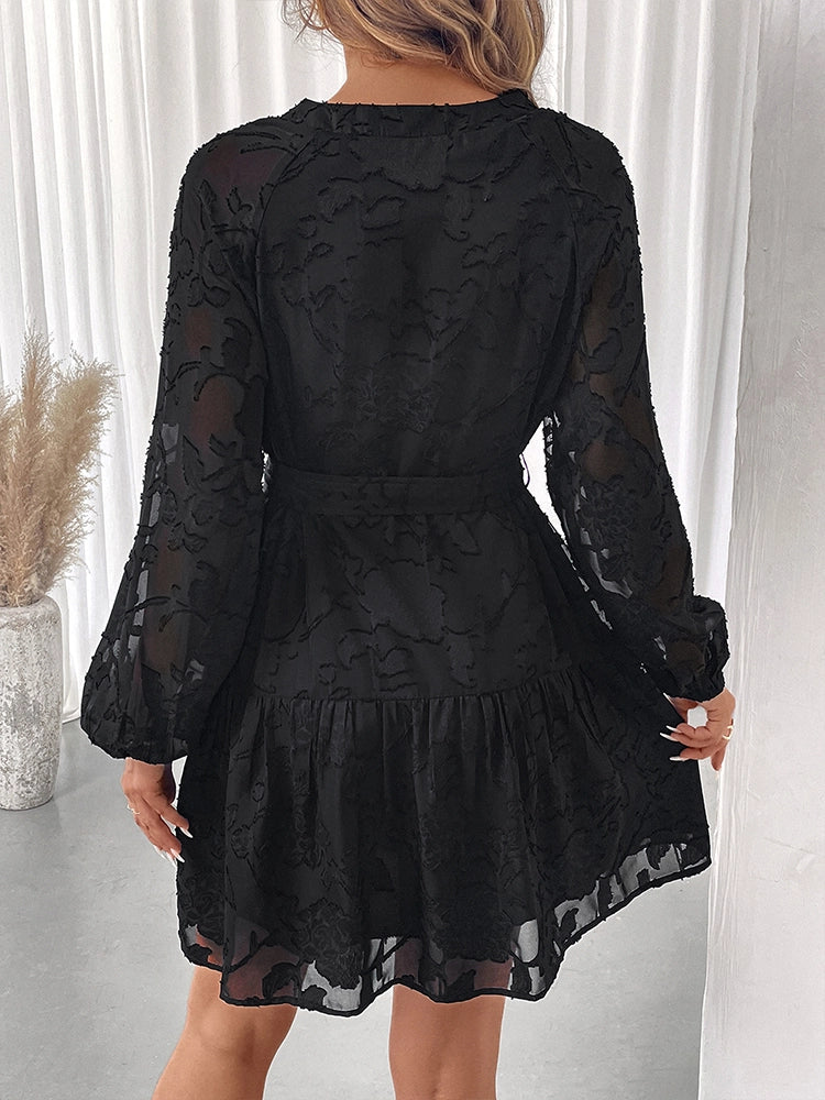 Robe gothique femme en mesh jacquard fleuri
