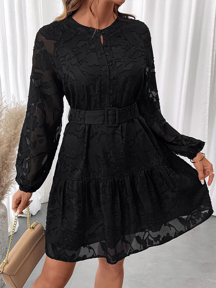 Robe gothique femme en mesh jacquard fleuri