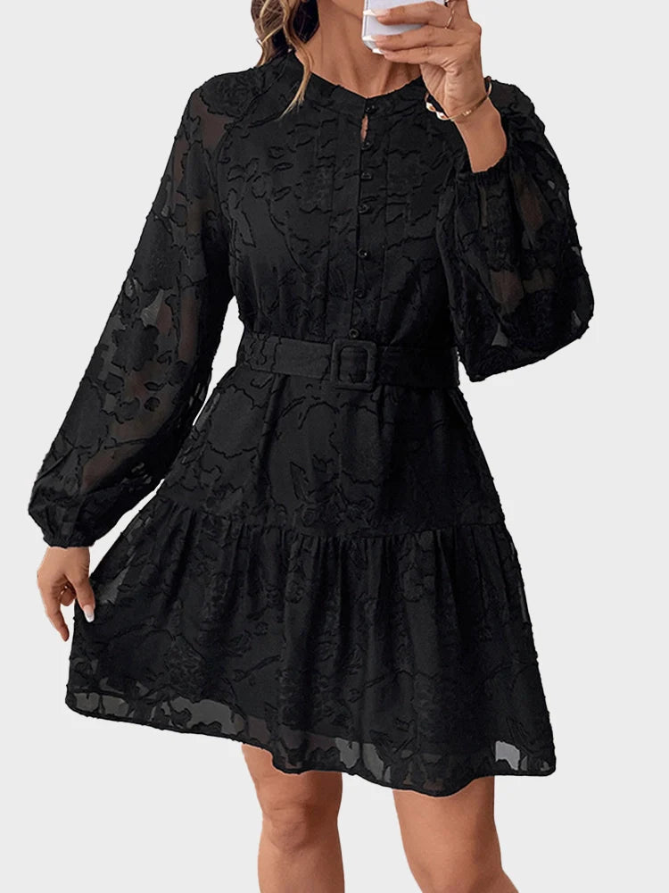 Robe gothique femme en mesh jacquard fleuri