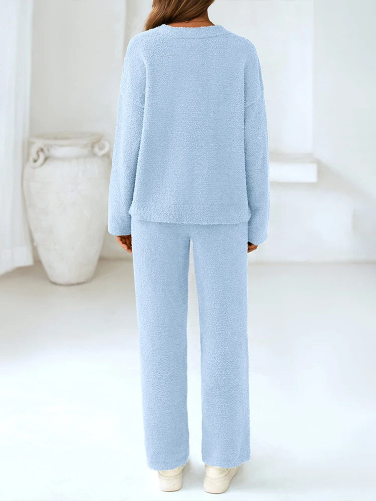 Ensemble pyjama détente 2 pièces en maille pour femme