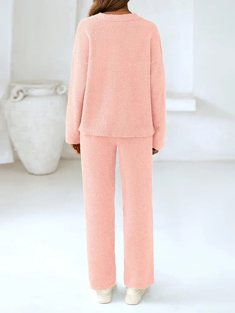 Ensemble pyjama détente 2 pièces en maille pour femme