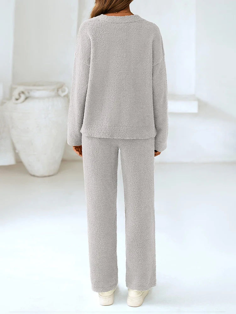 Ensemble pyjama détente 2 pièces en maille pour femme