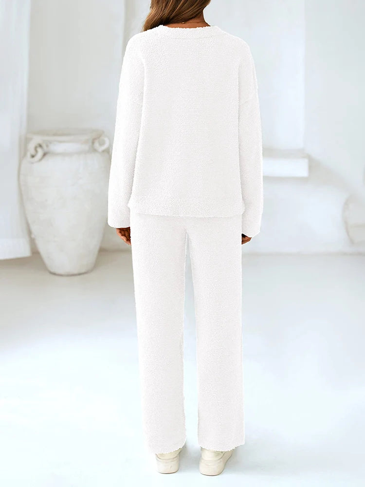 Ensemble pyjama détente 2 pièces en maille pour femme