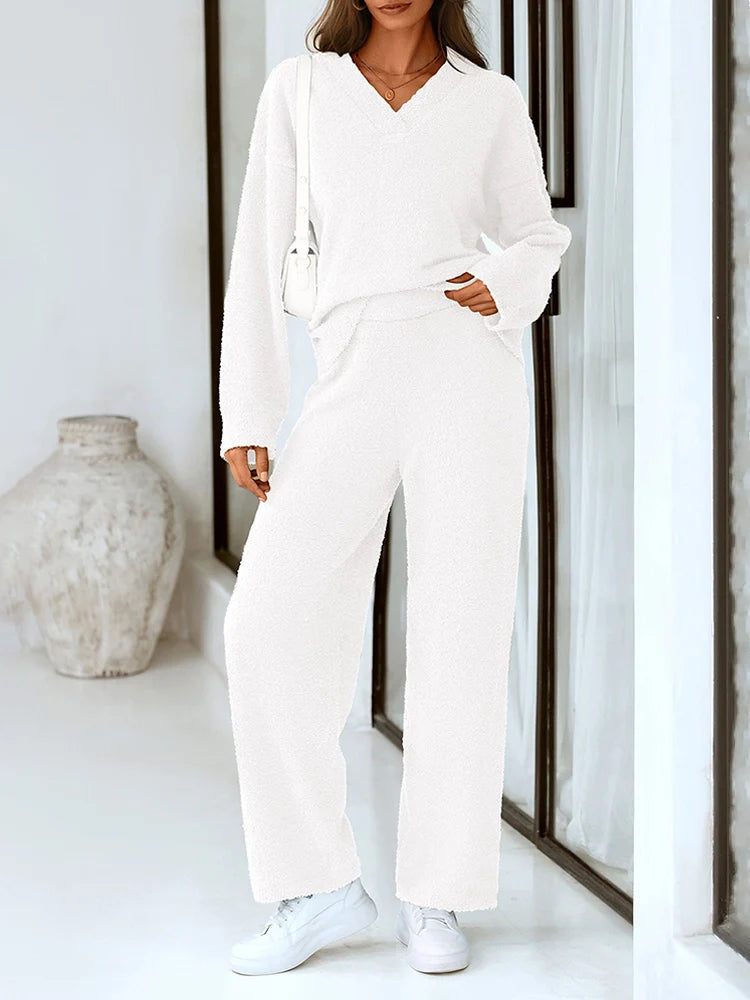 Ensemble pyjama détente 2 pièces en maille pour femme