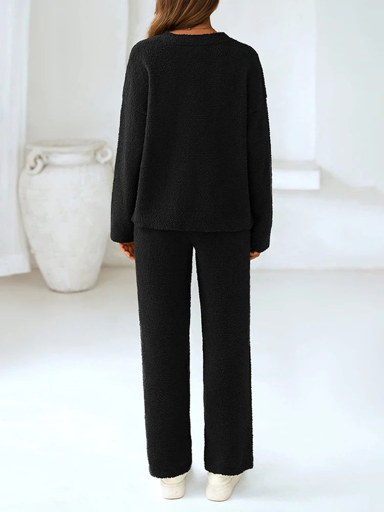 Ensemble pyjama détente 2 pièces en maille pour femme