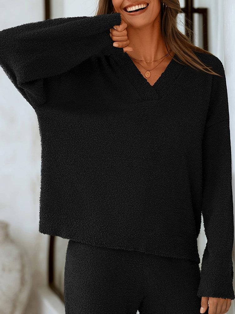 Ensemble pyjama détente 2 pièces en maille pour femme